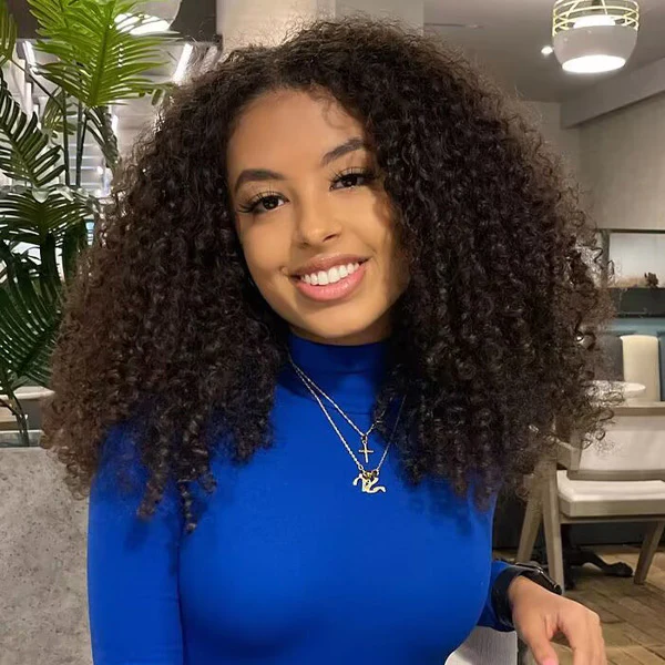 TianaHair Wear Go Afro Curly 9x6 Transparent/HD Lace Pre-Bleached Tiny Knots Pre-Cut Glueless Wig.