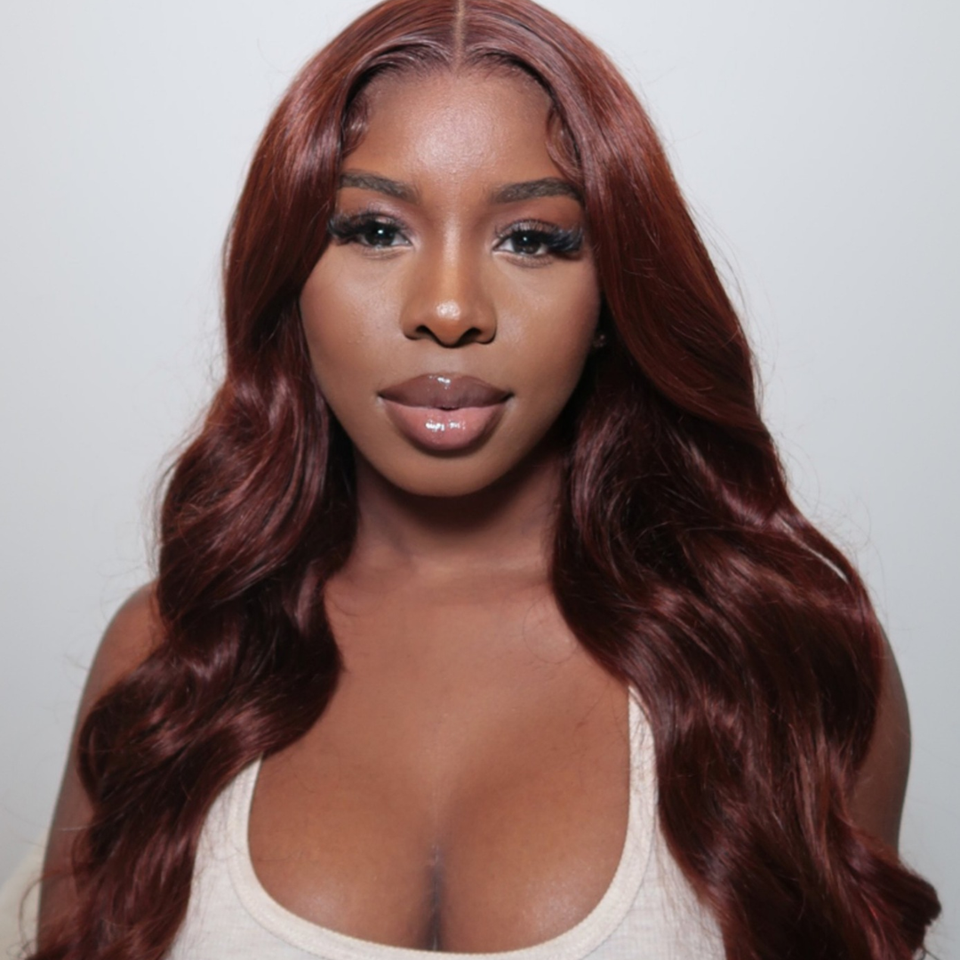 TianaHair Reddish Brown Body Wave Wear Go 6x4 Glueless Pre Plucked Wig.