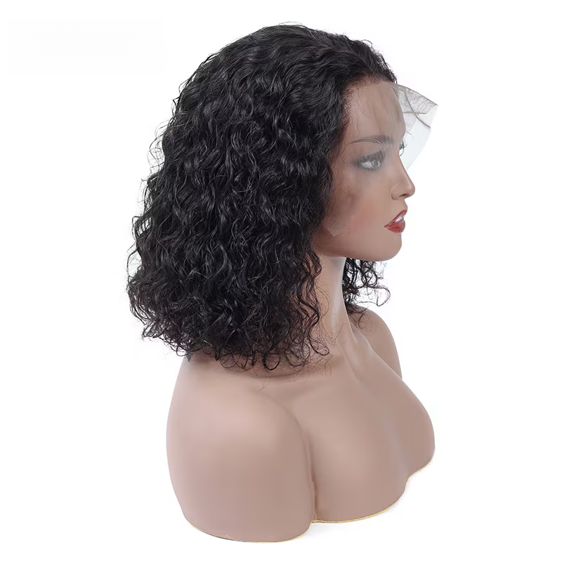 TianaHair Water Wave 4x4 Closure Lace Put On And Go Glueless Bob Wigs 100% Human Hair.