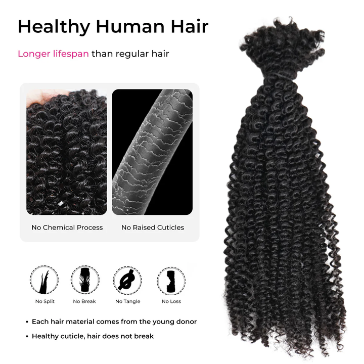 Kinky Curly Glueless No Lace Stirnband Lange Perücke 100 % Echthaar