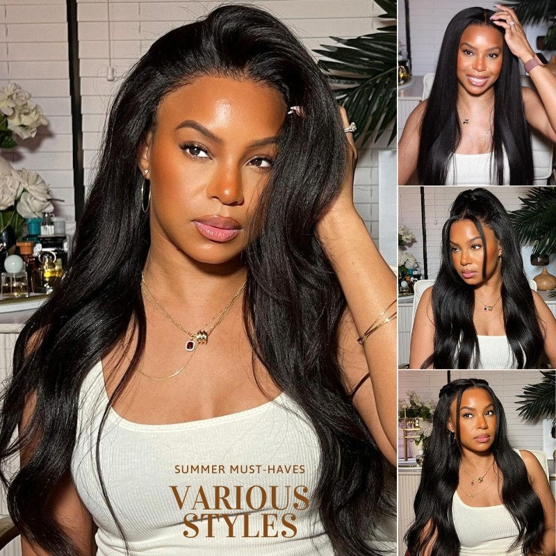 TianaHair Wear Go Yaki Straight 9x6 Transparent/HD Lace Pre-Bleached Tiny Knots Pre-Cut Glueless Wig.