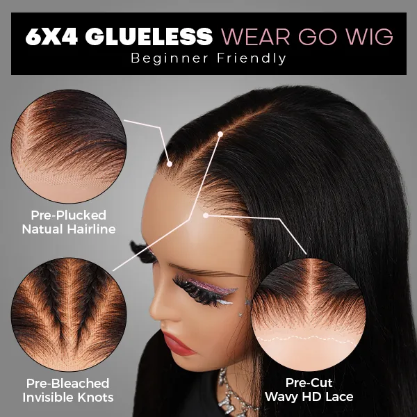 TianaHair Ocean Wave 6x4 Wear Go Glueless Transparent/HD Lace Wig With Pre Bleached Tiny Knots.