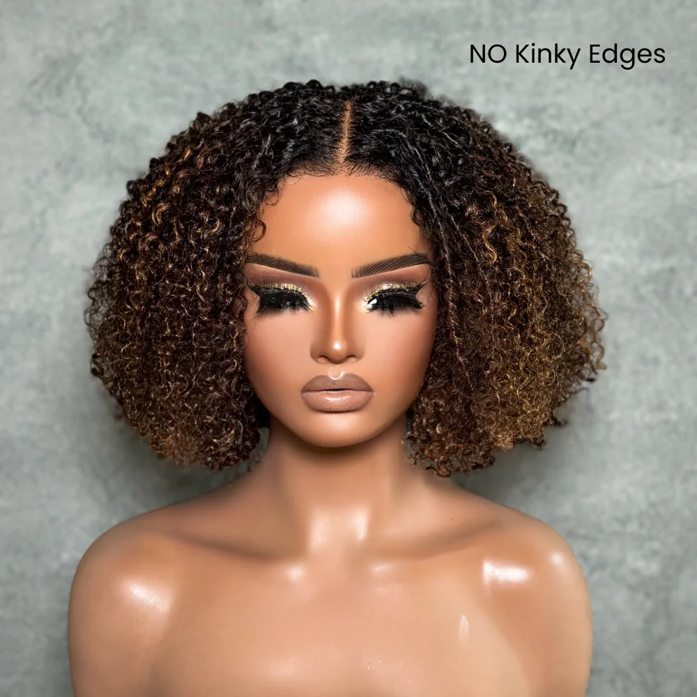 4x4/7x5 Lace Bronzed Halo Kinky Coily Pre-Everything Wear Go Glueless Wig