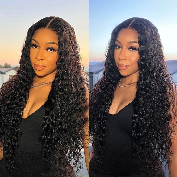 TianaHair Wear Go Water Wave 9x6 Transparent/HD Lace Pre-Bleached Tiny Knots Pre-Cut Glueless Wig.