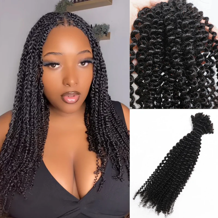 Kinky Curly Glueless No Lace Stirnband Lange Perücke 100 % Echthaar