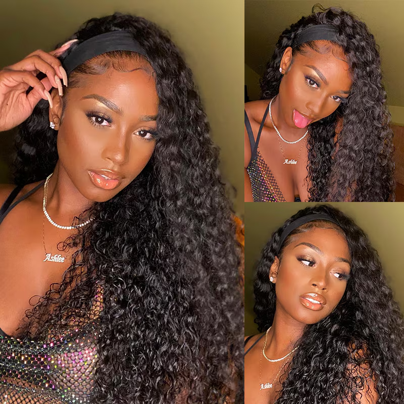 TianaHair Beginner Friendly Water Wave Glueless Long Headband Wig 100% Human Hair.