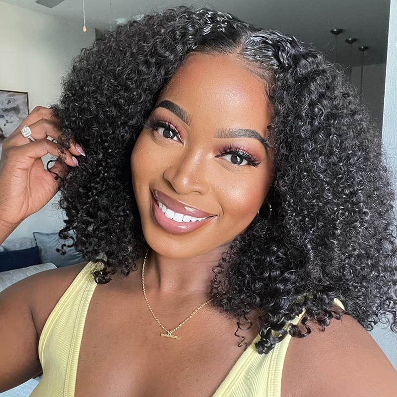 TianaHair Wear Go Kinky Curly 9x6 Transparent/HD Lace Pre-Bleached Tiny Knots Pre-Cut Glueless Wig.