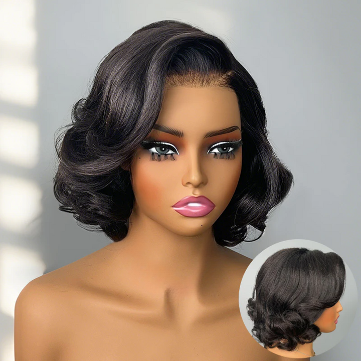 4x4/7x5 Lace Vintage Blowout Straight Glueless Wig 100% Human Hair