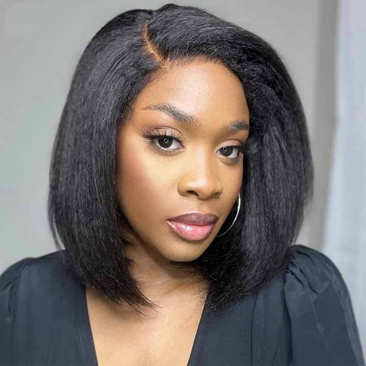FlexCap Wear & Go Kinky Straight 7x5 Pre-Everything & Transparent Lace Flexi-Fit Invisi Drawstring Cap Glueless Wig