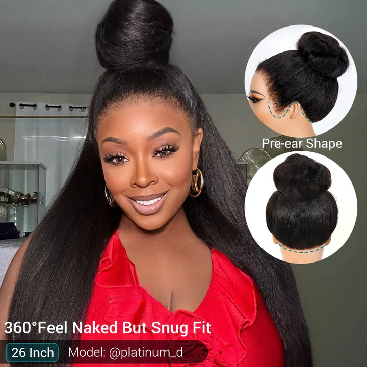 Perruque longue bouclée avec bonnet à cordon de serrage et dentelle 360°, ondulée et flexible, nœud décoloré 