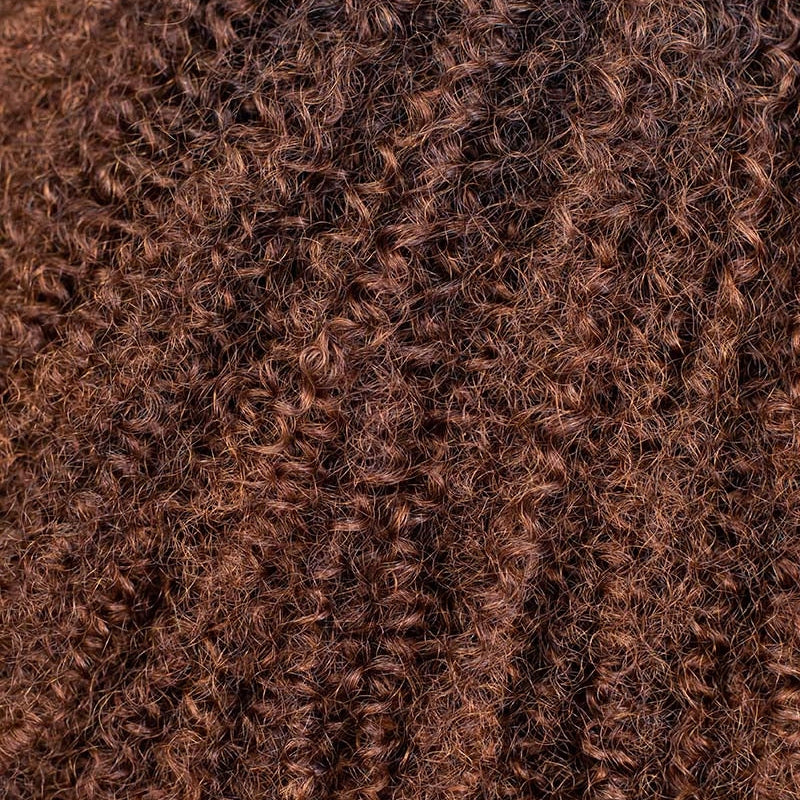 No Lace Ombre Chocolate Afro Curly Wig with Bangs Pre-Everything Wear Go Glueless Wig