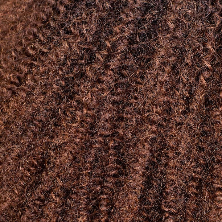 No Lace Ombre Chocolate Afro Curly Wig with Bangs Pre-Everything Wear Go Glueless Wig