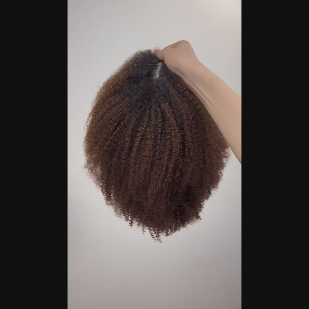 Afro Kinky Curly Ombre Chocolate 6x4 Pre-Everyhthing & Transparent Lace Wear Go Glueless Wig