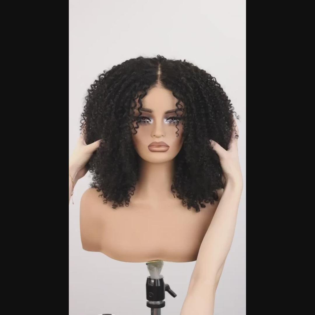 Afro Kinky Curly 6x4 Pre-Everything &amp; Transparent Lace Wear Go Glueless Perücke 