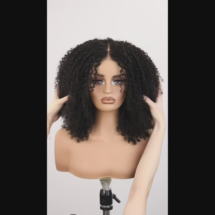 Afro Kinky Curly 6x4 Pre-Everything &amp; Transparent Lace Wear Go Glueless Perücke 
